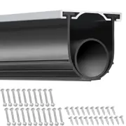 Garage Door Seals Bottom Rubber, U Shape +O Ring Garage Door Bottom Weather Seal with Pre-drilled Aluminum Track Retainer Kit, 16ft 5/16 inch T-ends and 3 3/4 inch Width, for Doors,