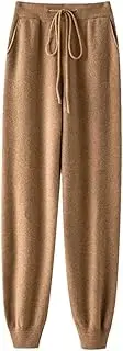 [Zadaos] Women's 100% Wool Small Leg Pants Casual Loose Knitted Pants Fashion Warm Solid Wool Pants