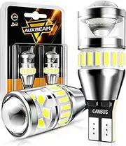 Auxbeam 912 921 LED Bulb for Backup Reverse Light Bulbs, 4000 Lumens 400% Brighter Super Bright Canbus Error Free 906 904 922 W16W T15 LED Bulbs with Double Projectors, 6500K White, Pack of 2