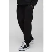 Mens Black 330GSM Baggy Fit Basic Jogger