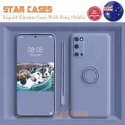 Samsung S23 22 Ultra S21Plus 20FE S10 Shockproof Liquid Ring Stand Silicone Case