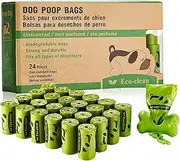 ECO-CLEAN Dog Poop Bags, 24 Rolls/360 Bags with Dispenser, Dog Waste Bags, Unscented, Leak-Proof, Easy Tear-Off