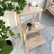 3 Tier Step Stool Folding Ladder Wood Step Stool Ladder Chair Wide Pedal