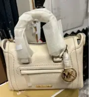 Michael Kors Carine XS Top Zip Leather Satchel Crossbody + dustbag - LightCream