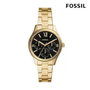 【FOSSIL 官方旗艦館】RYE系列 經典大錶徑三眼女錶 不鏽鋼錶帶指針手錶 36MM(多色可選/母親節)