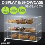 Cake Display Cabinet Acrylic Bakery Donuts Cupcake Stand Case Unit Holder Muffin Donut Pastries 3-Tier Large 5mm Thick