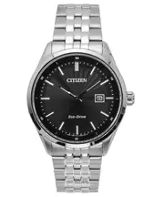 Citizen Eco-Drive Stainless Steel Black Dial BM7560-59E 100M Analog Mens watch