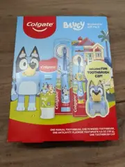 Colgate BLUEY Kids Gift Set 3Pieces Powered Electric Toothbrush 1PACK Exp 6/25