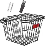 YueShengYCHUANG Rear Bicycle Basket, Bicycle Carrier Basket, Iron Wire, Easy to Install, Lightweight Bicycle Carrier for Hiking, Most Rear