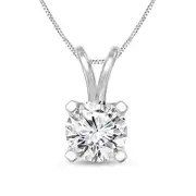 0.5 CT. Certified Natural Clarity Enhanced Solitaire Pendant in 14K White Gold (I/VS2)
