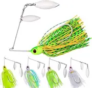 5pcs Spinner Baits for Bass Fishing Hard Metal Spinnerbait Fishing Lures for Saltwater Jig Spinner Lures for Trout Walleye Salmon Pike