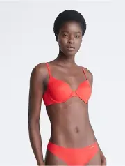 Calvin Klein Perfectly Fit Lightly Lined T-Shirt Bra Women's 34D Rouge Solid