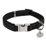 Buddy & Belle Faux Leather Dog Collar Black - Medium / Black