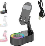 Sonicdrop Dock – No-Pair Magic Speaker & Charging Stand, Foldable Wireless Induction Bluetooth Speaker, 360 Rotation Adjustable Phone Holder for Home and Outdoors (Black)