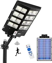 [JAYNLT] 3000W Solar Street Light, 6500K 300000LM Dusk to Dawn Solar Flood Lights,IP67 Waterproof Solar Security Light with Motion Sensor for Yard, Garage, Parking Lot