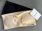 ~**Calvin Klein Girls Strapless Seamless Bandeau Bras NWT Sz M 7-8 2 Pack **~