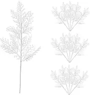 RORPOIR 24 Pcs Christmas Picks Faux Tree Branches Xmas Christmas Decorations Branches Pine Garland Realistic Decorate Artificial Pine Garland Small for Sticks Faux Led Wreath Plastic White