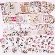 200 Pcs Vintage Scrapbooking Sticker Set,Retro Journaling Supplies Aesthetic Decorative Stationery Paper,Washi DIY Art Craft Botanical Animals Kits Collage,for Writing,Drawing,Album,Travel Journal