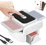 Automatic Card Shuffler, Card Shuffler Electric with Auto & Manual Mode, 1-2 Decks, Low Noise, Quick Shuffling for UNO, Poker, Texas Hold Em, Blackjack, Men