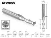 7/32" Dia. Upcut Spiral End Mill CNC Router Bit - 1/4" Shank - Yonico 31213-SC