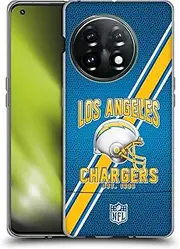 Head Case Designs Officially Licensed NFL Football Stripes Los Angeles Chargers Logo Art Soft Gel Case Compatible with OnePlus 11 5G