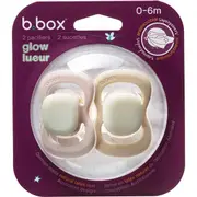 B.Box Soother Latex Glow 0-6M Dummies Assorted 2 pack