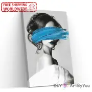 Paint By Numbers Kit Woman Abstract Brush Framed Home Canvas DIY Art Adult Decor
