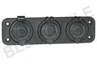 3 way 12V Accessory Plate Flush mount 2 Cigarette 1 Engel Fridge 2 prong socket