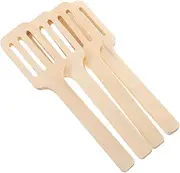 Kisangel 4pcs Wooden Spatula for Pretend Play Cooking Mini Kitchen Utensils for Boys and Flat Slotted Engaging Educational for Skill Development and Family Fun