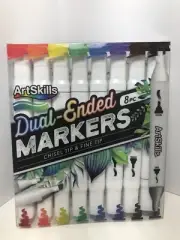 ArtSkills Dual-Ended Markers 8pcs New Chisel tip And Fine Tip