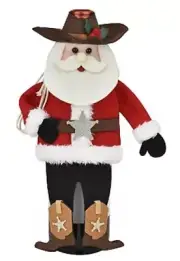 NEW St. Nicholas Square Cowboy Santa Wine Bottle Cover Unique Whimsy Christmas