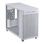 ASUS Prime AP201 Tempered Glass Micro-ATX Computer Case - White [AP201 ASUS PRIME CASE TG WHITE EDITION]