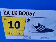 Adidas ZX 1K Boost Athletic Shoes, Men's Size 10, Black & White