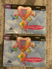2pack SuperShape Foil Balloon “Happy Birthday” (SEALED)