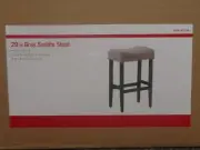 Home Decorators Collection 29 in. Wood Stool with Fabric Seat