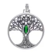Tree of Life 925 Sterling Silver Pendant Gemstone Symbolic Spiritual Jewelry