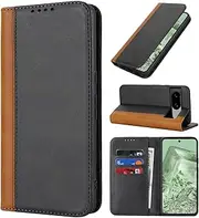 [Cavor] for Google Pixel 8 Case, pixel8 5G Phone Cases Premium Leather Folio Flip Wallet Case Cover Magnetic Closure Book Design with Kickstand Feature & Card Slots(6.3")-Black