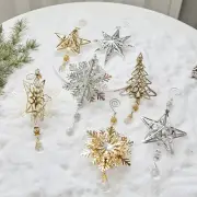 Christmas Decorations Metal Snowflake Stars Xmas Tree Hanging Pendant Ornaments