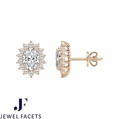 IGI Certified 1.35ct Lab Grown Diamond Push Back Stud in 14k Rose Gold F VS1