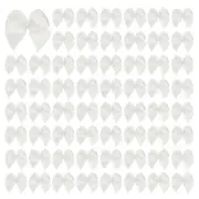60 Pcs Mini Ribbon Bows, Flower Pearl Sewing Appliques Decoration(White)