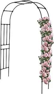 Garden Arch with Metal Frame Support Trellis Arch, Garden Patio Arbor, Durable Iron Plants Support Archway, for Weddings, Bridal, Birthday, Party Event Decoration, 7.8 Ft H (Size : 230x240x40cm(91x95