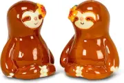 Sloths Sitting with Legs Crossed Salt and Pepper Shakers