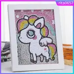 PINK HORSE 5D DIY FULL DRILL SPECIAL SHAPED DIAMOND PAINTING