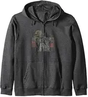 [STAR WARS] Yoda Retro Striped Vintage Sunset Beach Zip Hoodie