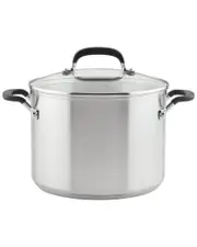 KitchenAid Stainless Steel Induction Stockpot with Measuring Marks and Lid