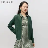 在飛比找momo購物網優惠-【EPISODE】休閒百搭編織羊皮外套皮衣133Z0F（綠）