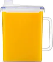 LocknLock Aqua Fridge Door Water Jug with Handle BPA Free Plastic Pitcher with Screw Top Lid Perfect for Making Teas and Juices, 1 Gallon, Clear