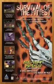 1997 Transformers Beast Wars PS1 Playstation 1 Print Ad/Poster Official Game Art