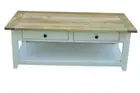 DORSET COFFEE TABLE SOLID MANGO WOOD NATURAL/WHITE 4 DRAWERS 1 SHELF