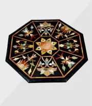 24" Marble Coffee / side Table Top Semi precious stones Inlay